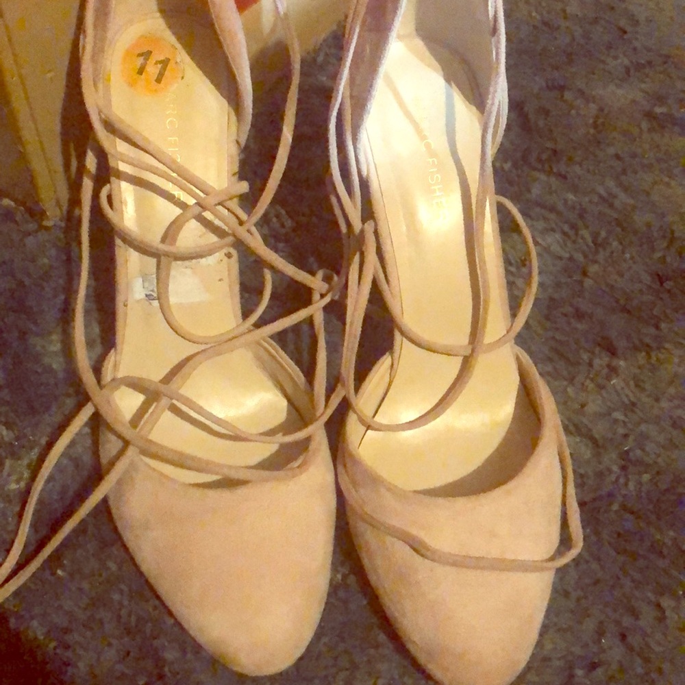 Marc Fisher suede lace pumps